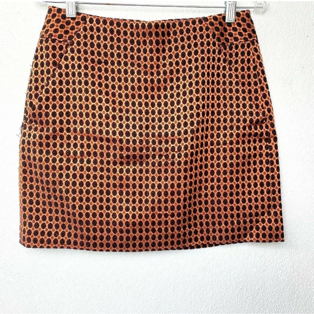 NWOT Loft Petite Mini Pencil Skirt - Dots/Splotches Pattern - Skirt Brown Size 6